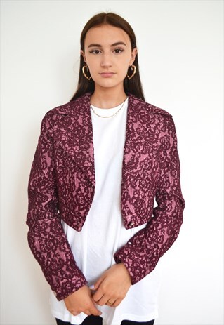 VINTAGE CHRISTIAN LA CROIX LACE CROPPED JACKET
