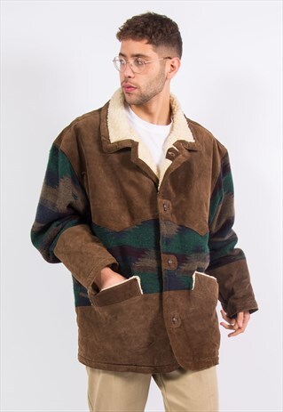 AZTEC SUEDE SHEARLING JACKET COAT