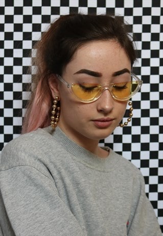 HALF RIM SUNGLASSES IN YELLOW