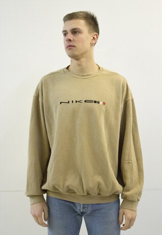 VINTAGE RETRO BEIGE NIKE SWEATER JUMPER