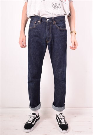 LEVI'S 501 MENS VINTAGE JEANS W31 L32 BLUE 90S