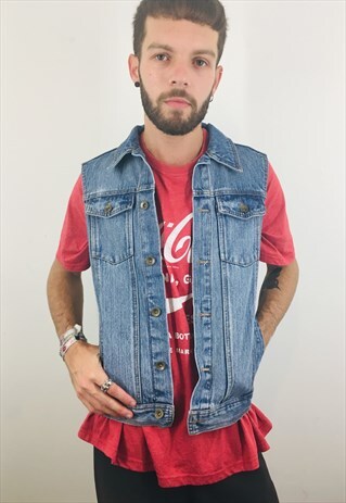 VINTAGE DENIM GILET JACKET