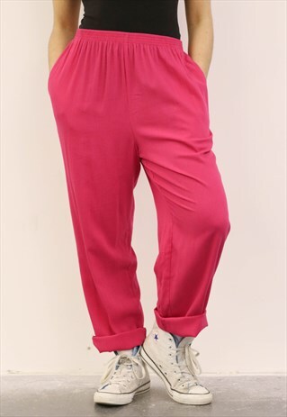 VINTAGE 1990S PINK HIGH-WAISTED TROUSER