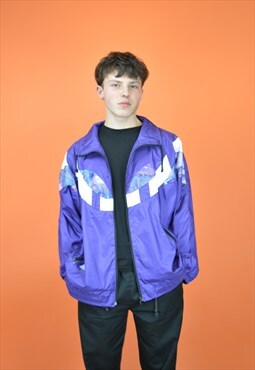 Vintage sports purple graphic track jacket