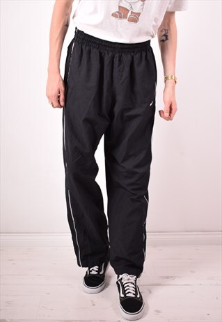 NIKE MENS VINTAGE TRACKSUIT TROUSERS XXL BLACK 90S