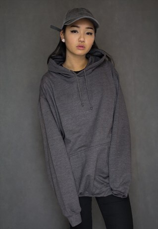 OVERSIZED BOYFRIEND CHARCOAL HOODIE