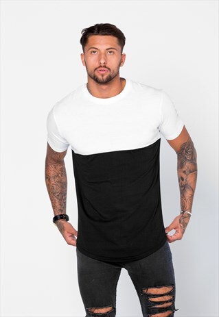 ESSENTIAL PANEL BLANK T-SHIRT - BLACK/WHITE