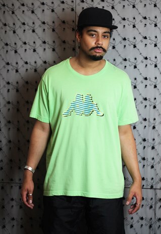 VINTAGE KAPPA LIME GREEN LOGO T-SHIRT