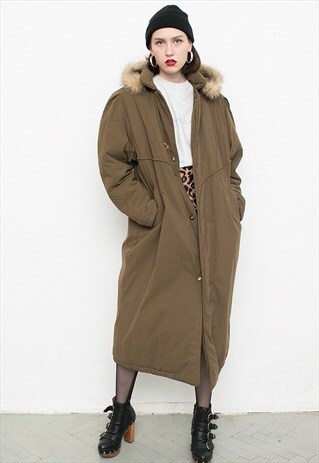 LONG KHAKI PUFFER