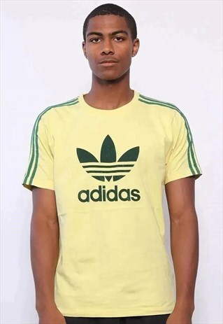 VINTAGE ADIDAS BIG LOGO T-SHIRT YELLOW