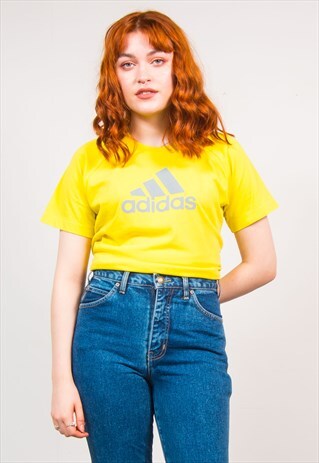 ADIDAS VINTAGE 90'S BRIGHT YELLOW SPORTS T-SHIRT