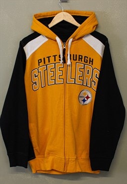 Vintage NFL Pittsburgh Steelers Zip Up Hoodie Yellow Black