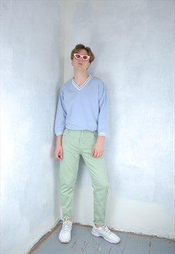 Vintage 90's denim light festival straight jeans in green