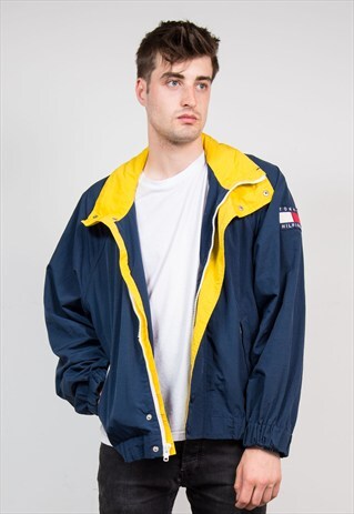 VINTAGE 90'S TOMMY HILFIGER NAVY SAILING JACKET