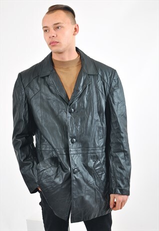 VINTAGE 90'S REAL LEATHER LINED REAL LEATHER COAT