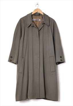 Vintage JIL SANDER Coat Jacket Wool 80s Grey