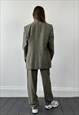 VINTAGE SUIT 90S GREEN ITALIAN WOOL SINGLE BREASTED XS/S