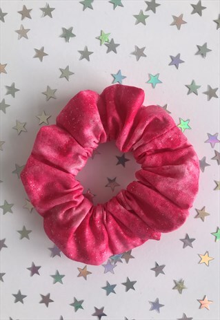HANDMADE SPARKLY PINK MARBLE SCRUNCHIE