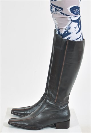 VINTAGE 90'S KNEE HIGH REAL LEATHER BOOTS