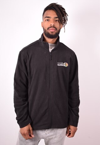 STARTER MENS VINTAGE ILLIANA BLACKBIRDS FLEECE JACKET LARGE