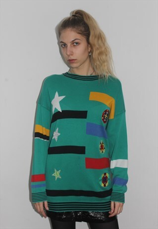 VINTAGE 80' BEAUTIFUL COOL COLORFUL UNISEX JUMPER