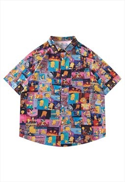 The Simpsons shirt short sleeve cartoon blouse retro top