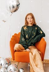 Showstopper embroidered printed sweater 