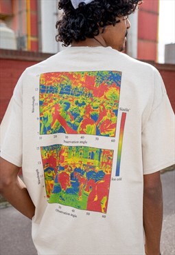 T-Shirt in Sand With Infrared Print
