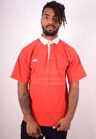 LOTTO MENS VINTAGE POLO SHIRT MEDIUM ORANGE 90S