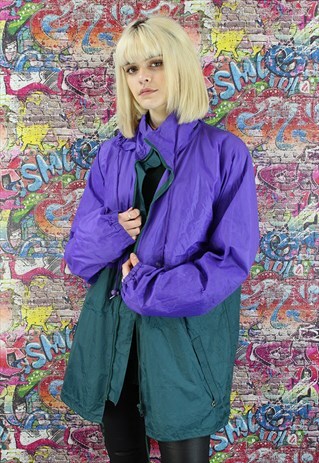 VINTAGE 90S SHELL JACKET/WINDBREAKER. UNISEX SPORTSWEAR.