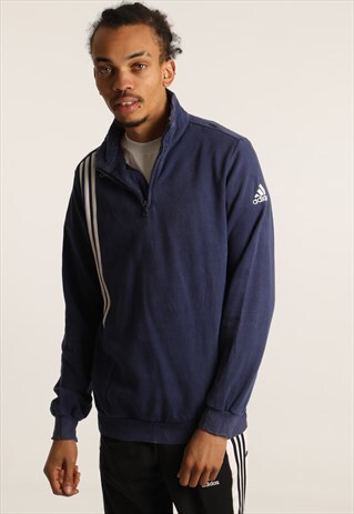 VINTAGE ADIDAS EMBROIDERED LOGO 1/4 ZIP SWEATSHIRT