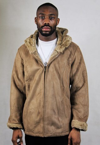VINTAGE / SUEDE STYLE / FUR COAT