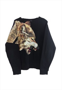 Vintage Wolf Rare Sweatshirt in Black 