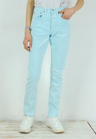 501S W26 L32 Skinny Jeans Denim Trousers Pants Button Fly