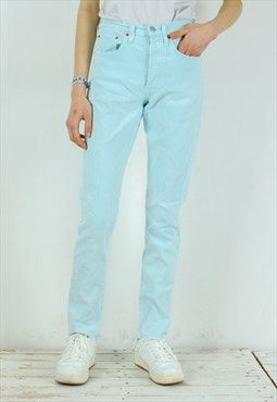 501S W26 L32 Skinny Jeans Denim Trousers Pants Button Fly