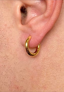 Hinged Hoop earrings in solid sterling silver 12mm hoops
