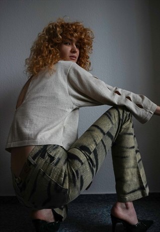 VINTAGE BACKLESS CROP TOP - OVERSIZED KINT CROP SWEATER