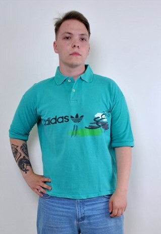VINTAGE ADIDAS PATTERN POLO TEE