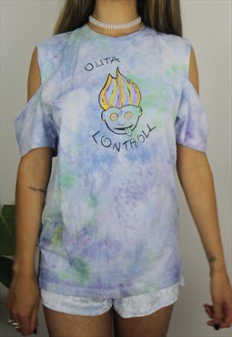 Hand Tie Dyed and Painted Troll Tee Sample