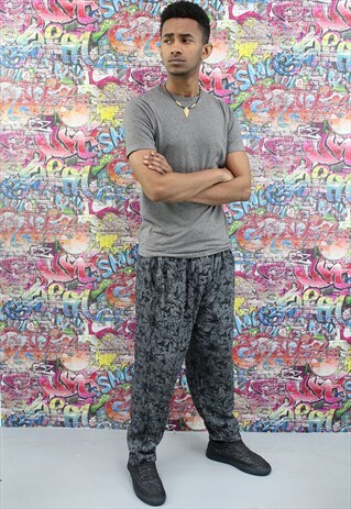 VINTAGE 90S PATTERNED FESTIVAL TROUSERS. FUNKY. UNISEX.
