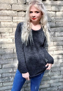 Charcoal Grey Long Chenille Jumper