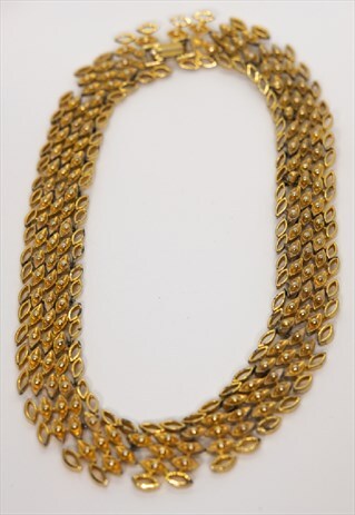 THE CHAIN WEAVE WIDE VINTAGE GOLD NECKLACE