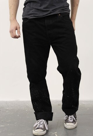 VINTAGE BLACK LEVI'S 501 PAINT JEANS