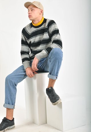 VINTAGE CREW NECK STRIPED JUMPER