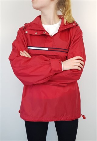 TOMMY HILFIGER - RED WINDBREAKER - M