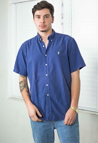 VINTAGE POLO RALPH LAUREN SHIRT LOGO 90S L 9