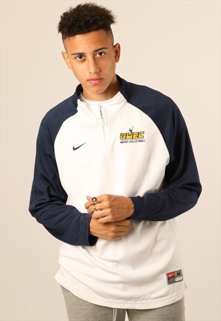 VINTAGE NIKE EMBROIDERED LOGO 1/4 ZIP SWEATSHIRT