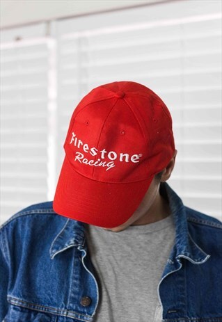 VINTAGE FIRESTONE RACING CAP HAT LOGO 90S ONE SIZE 2.7