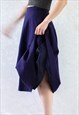 VINTAGE WOOL SKIRT PURPLE MINIMALIST T600 SIZE XS