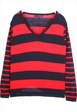 Tommy Hilfiger 90's V Neck Striped Jumper / Sweater XLarge N